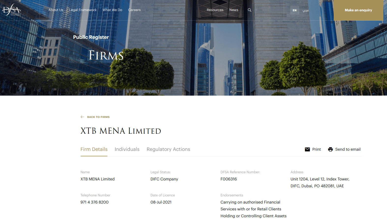 Cơ quan tài chính Dubai (DFSA)