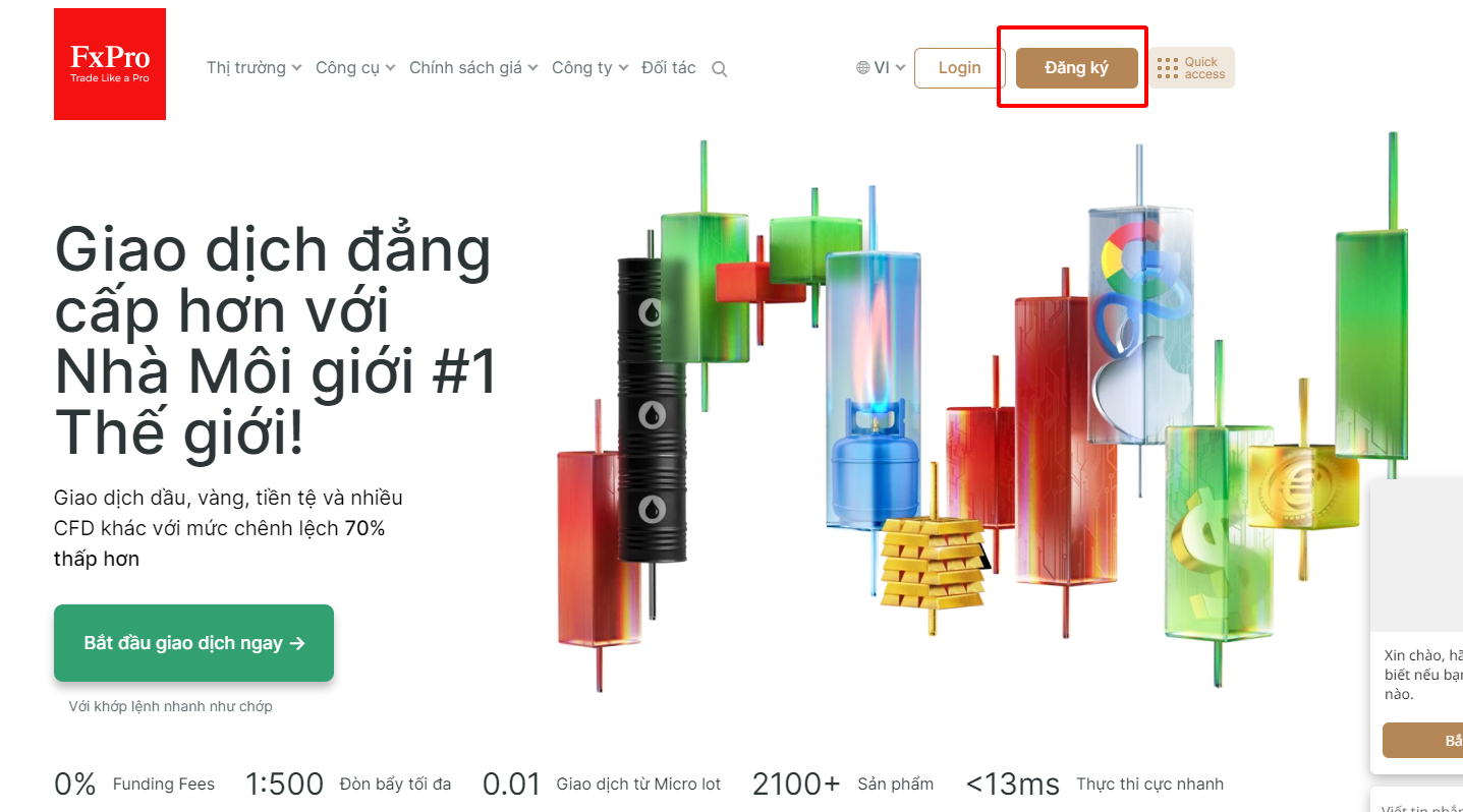 Hướng dẫn mở tài khoản FxPro chi tiết trên máy tính