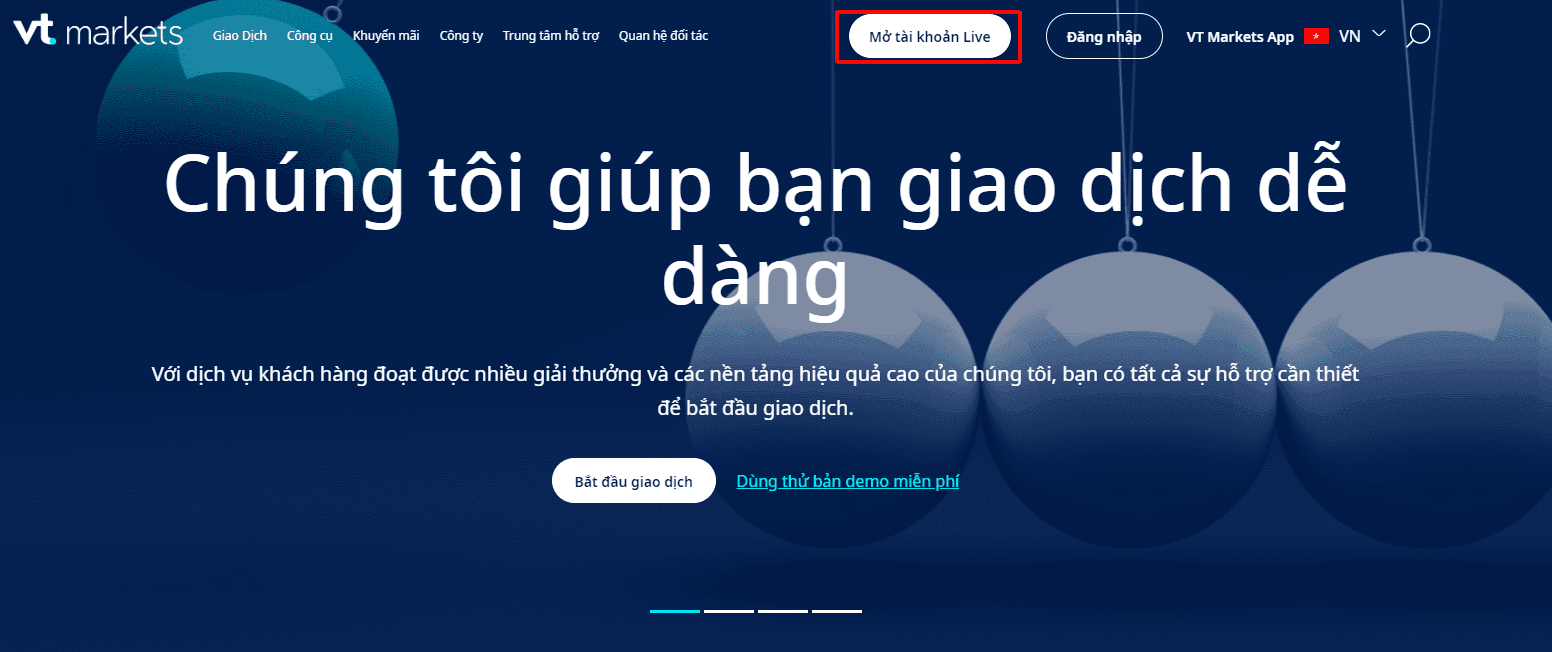 Hướng dẫn mở tài khoản VT Markets chi tiết trên máy tính