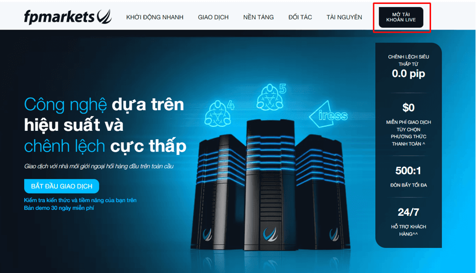 Hướng dẫn mở tài khoản FP Markets chi tiết trên máy tính