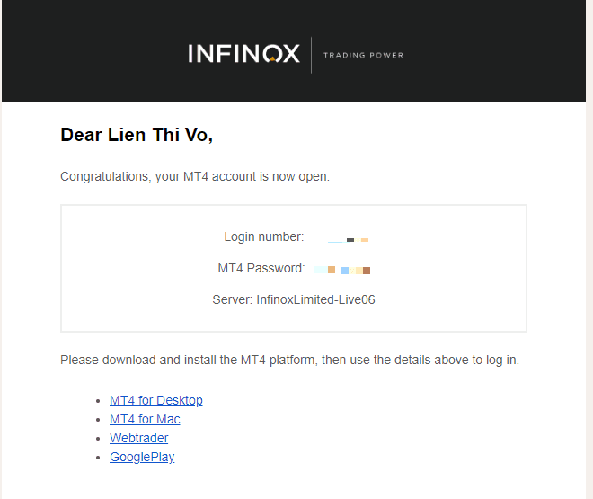 Hướng dẫn mở tài khoản giao dịch INFINOX mới