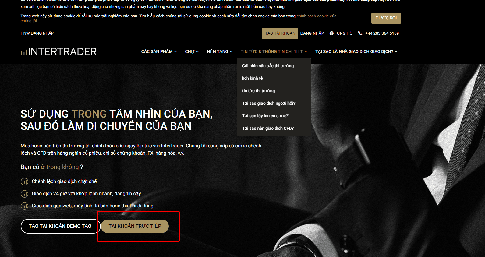 Hướng dẫn mở tài khoản InterTrader chi tiết trên máy tính