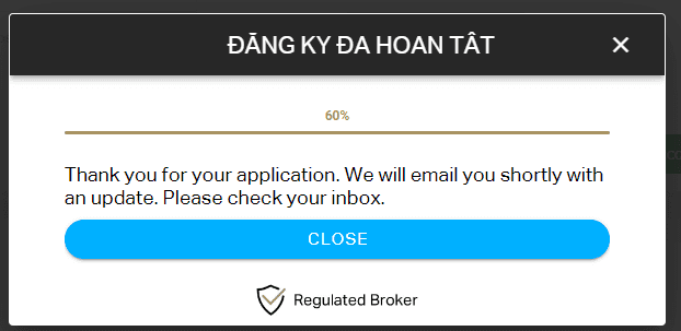 Hoàn tất đăng ký Hướng dẫn mở tài khoản InterTrader chi tiết trên máy tính