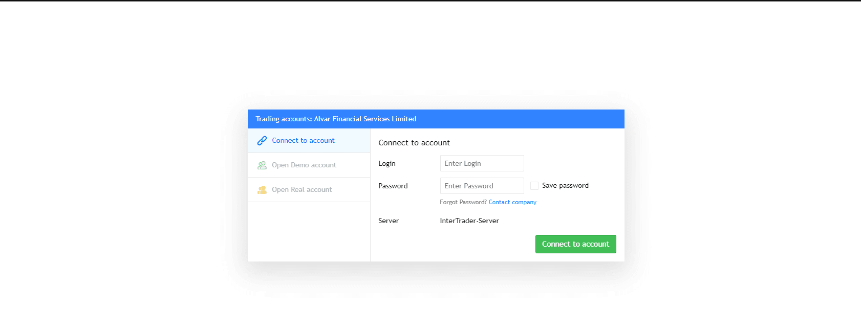 Hướng dẫn mở tài khoản giao dịch InterTrader mới