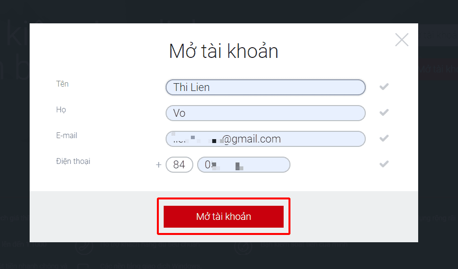 Đăng ký tài khoản