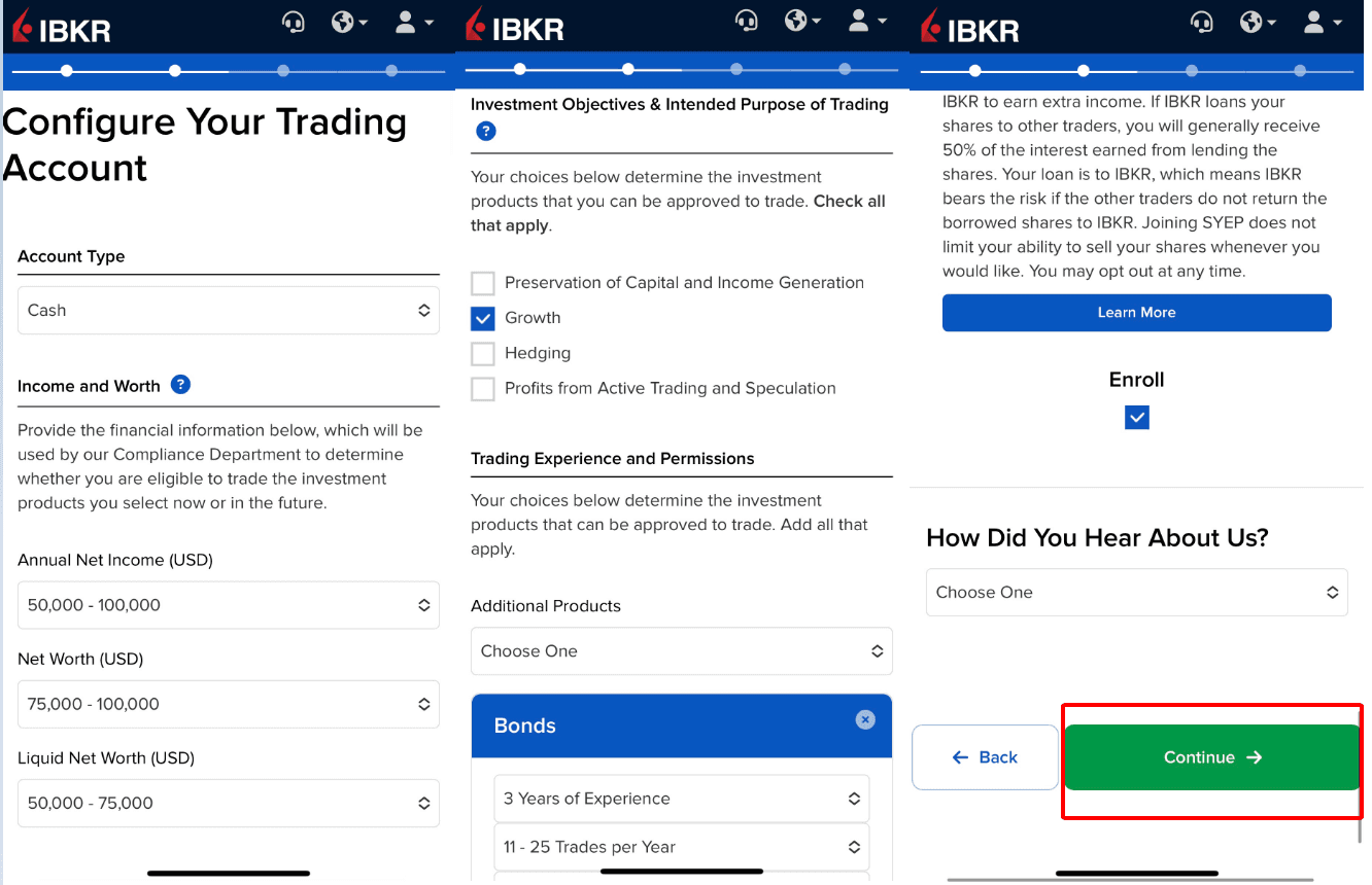 Thông tin tài chính và kinh nghiệm Hướng dẫn mở tài khoản Interactive Brokers chi tiết trên điện thoại