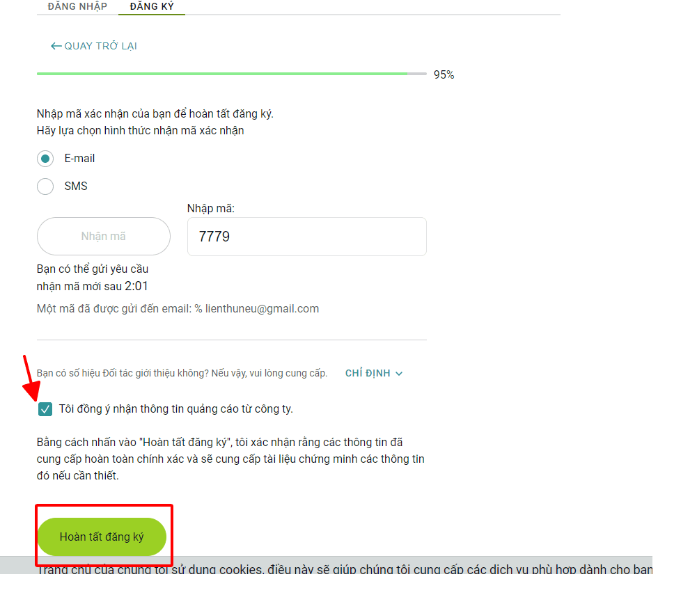 Xác nhận Email/ SĐT