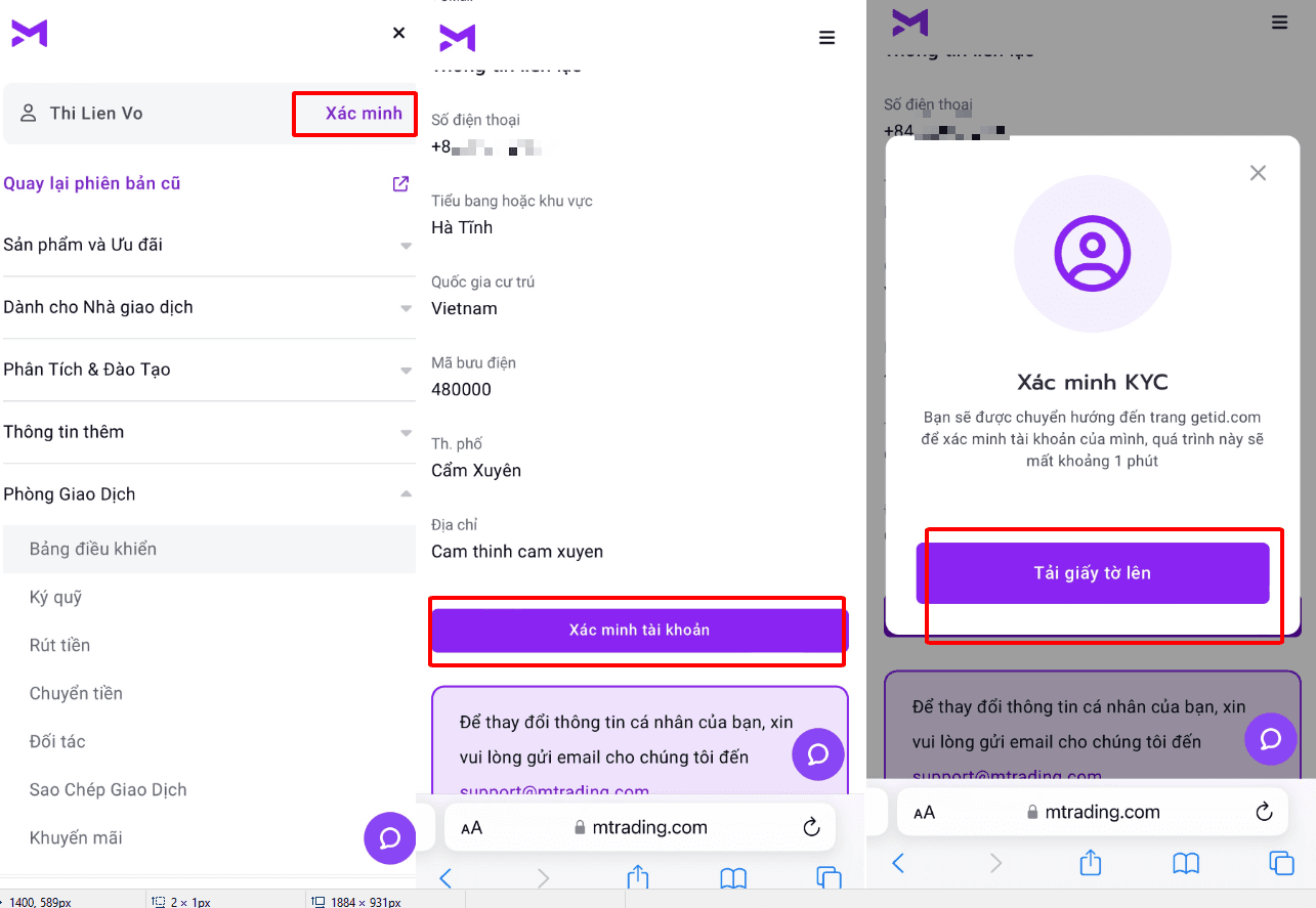 Xác minh tài khoản Hướng dẫn mở tài khoản MTrading chi tiết trên điện thoại