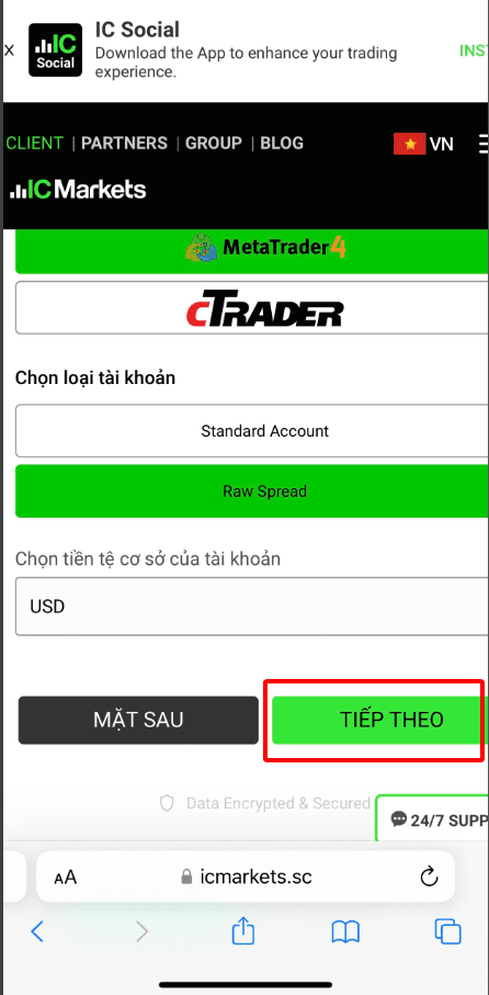 Mở tài khoản giao dịch Hướng dẫn mở tài khoản ICMarkets chi tiết trên điện thoại