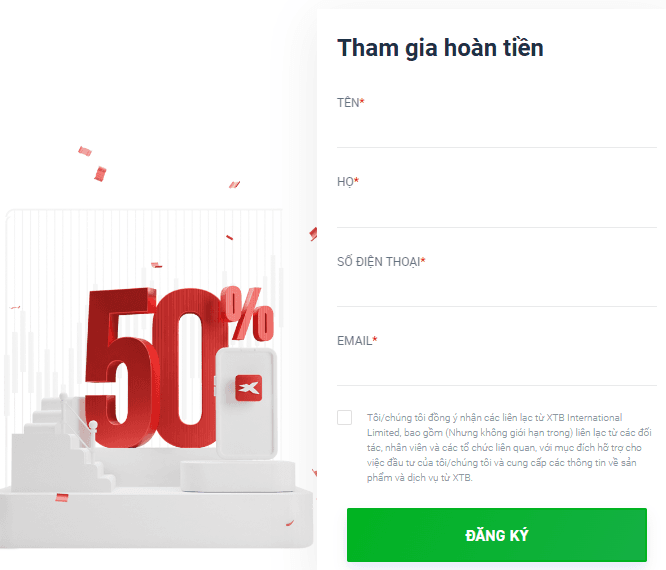 Đăng kí XTB Welcome Bonus