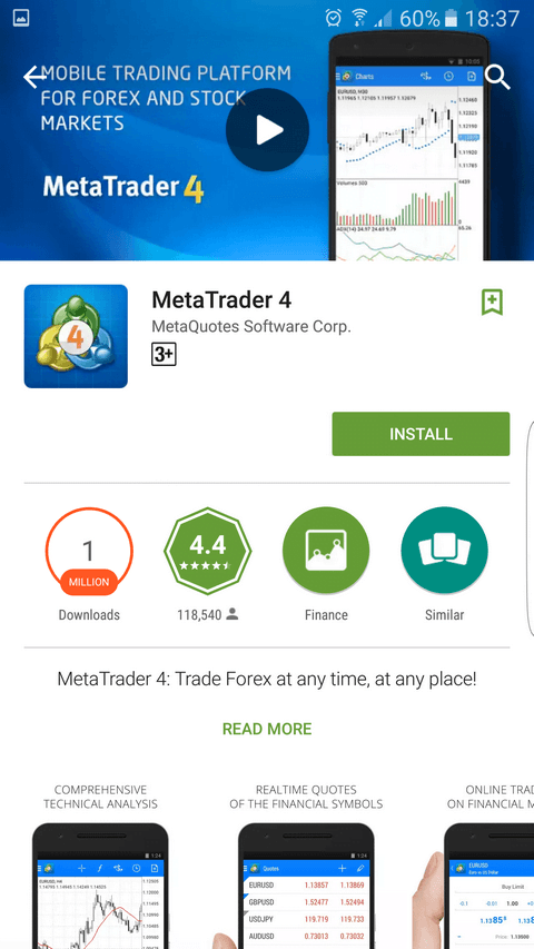 Sàn Forex MT4 dành cho Android