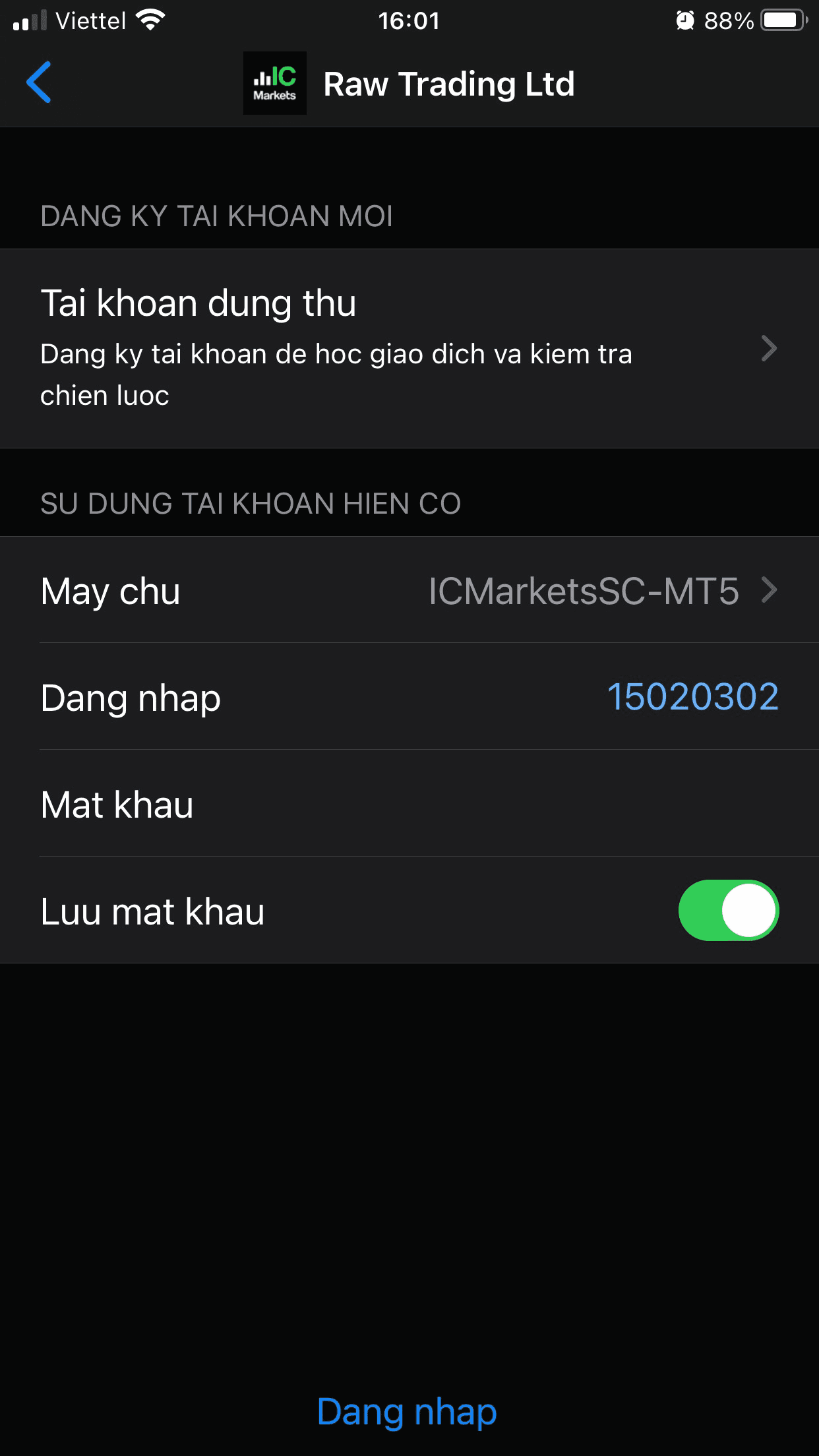 Đăng nhập MT5 ICMarkets