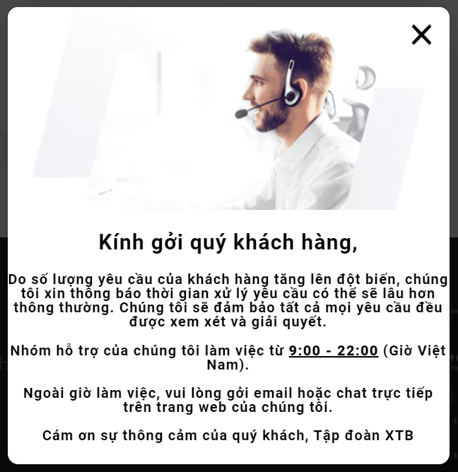 Liên hệ sàn XTB