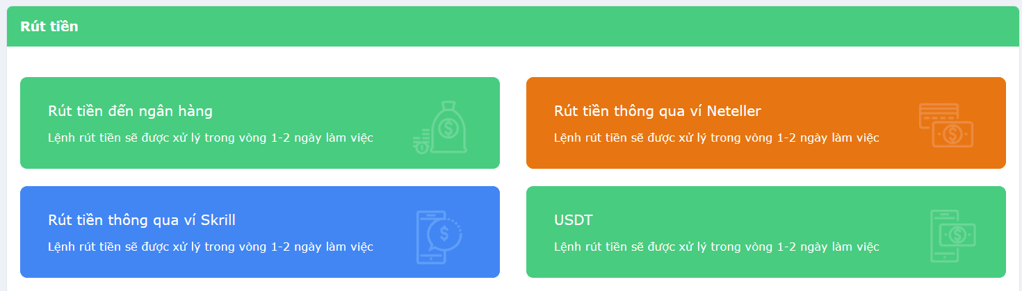 Phương thức nạp rút tiền tại sàn GO Markets rất đa dạng