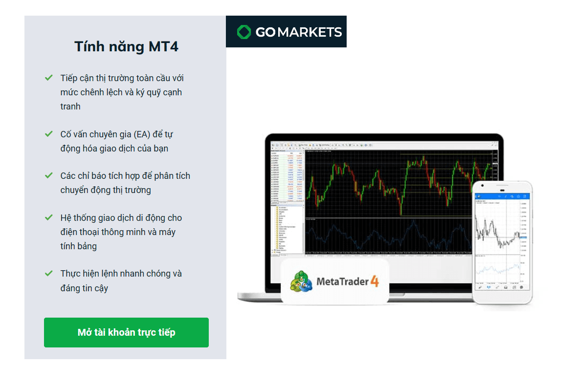 Nền tảng giao dịch GO Markets MT4