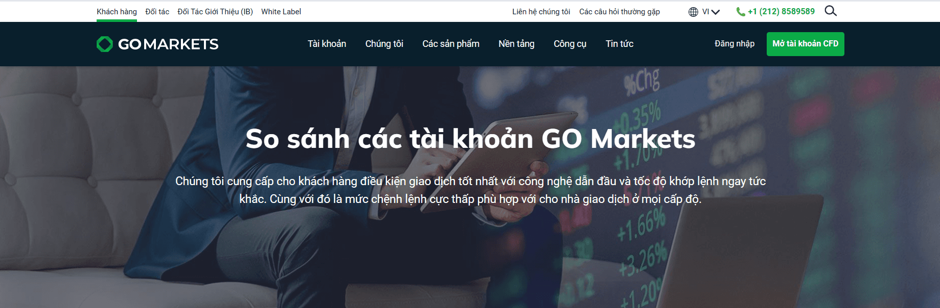 Các loại tài khoản sàn GO Markets