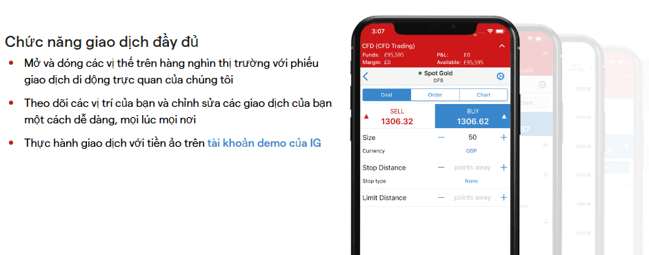 Ứng dụng giao dịch di động sàn IG