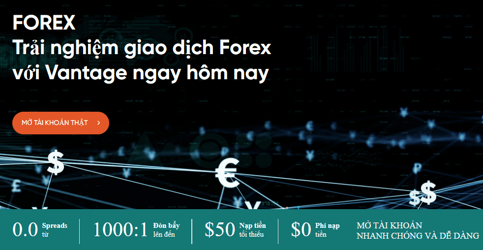 Sản phẩm giao dịch sàn Vantage FX - Forex